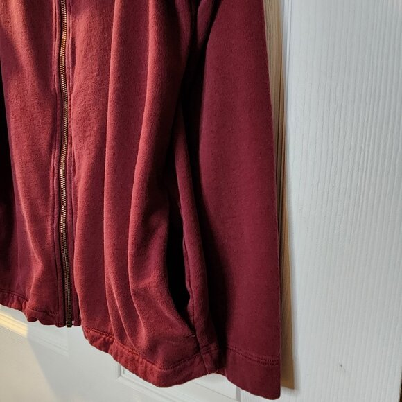 Lands'End Small Maroon Women's Full Zip Up Sweatshirt with Pockets - Picture 6 of 12